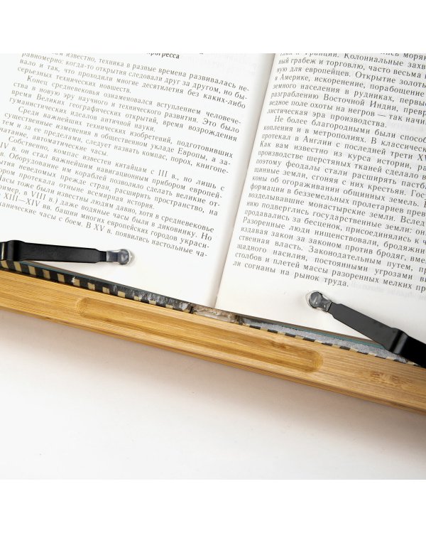 Подставка для книг и планшетов большая бамбуковая "Brauberg", 34х24 см, регулируемый угол