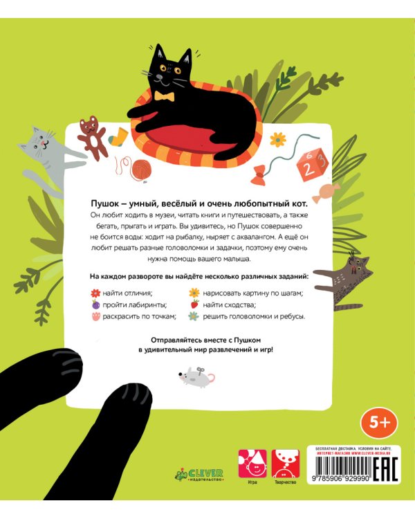 Дополнительное изображение книги «Кот Пушок. 80 весёлых заданий»