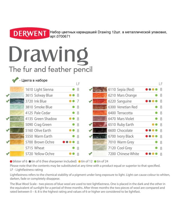 Набор цветных карандашей "Drawing", 12 цветов
