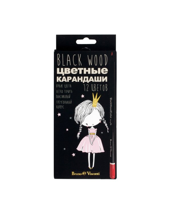 Карандаши цветные "blackwood color", 12 цветов