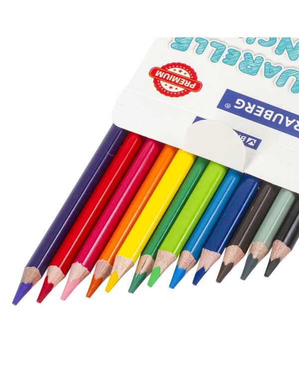 Карандаши цветные акварельные "Premium Aquarelle", 12 цветов, грифель мягкий 4 мм