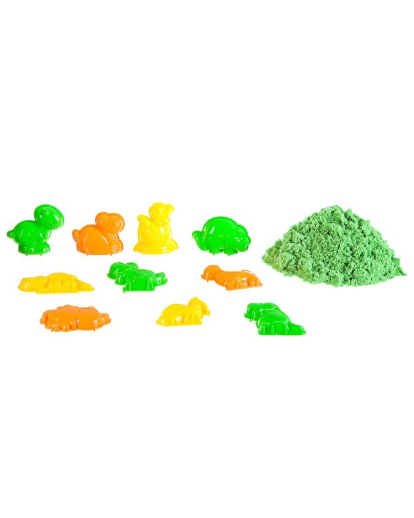 Марсианский песок, 500 грамм, 10 формочек, зелёный