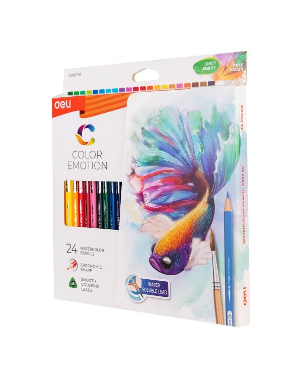 Карандаши цветные акварельные "Color Emotion", липа, 24 цвета