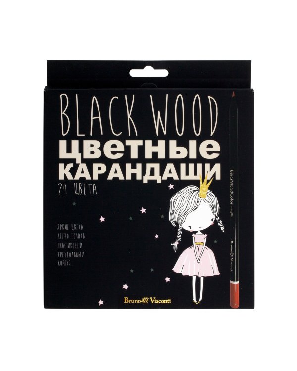 Карандаши цветные "Blackwood color", 24 цвета