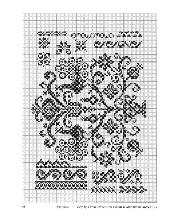 Народные мотивы для вышивания крестом. Схемы