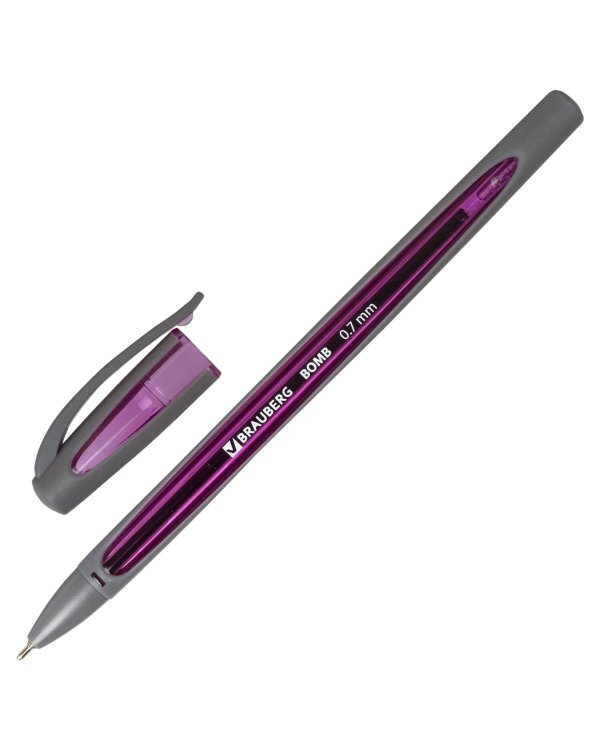Дополнительное изображение книги «Ручка шариковая масляная "Bomb GT Metallic", цвет чернил синий, прорезиненный корпус ассорти, узел 0,7 мм, линия письма 0,35 мм»