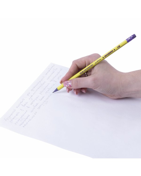 Карандаш чернографитный "Юнландия", 1 штука, НВ, пластиковый, корпус ассорти, с резинкой