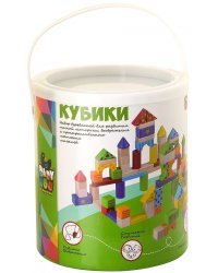 Деревянные кубики, 80 деталей