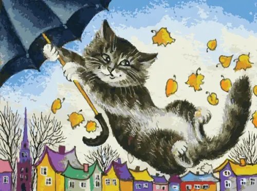 Живопись на холсте. Зонтик, 30х40 см Живопись на холсте. Зонтик, 30х40 см