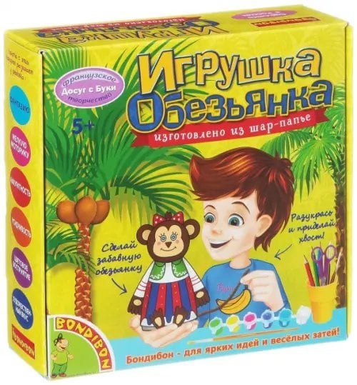 Игрушки из шар-папье. Обезьянка, девочка Игрушки из шар-папье. Обезьянка, девочка