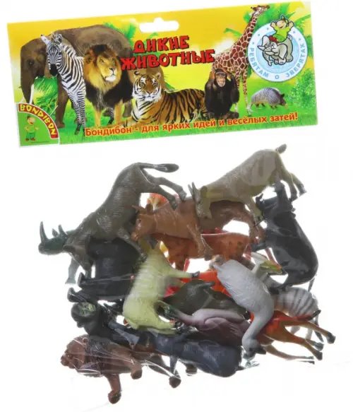 Набор животных. Дикие и домашние животные, 18 штук Набор животных. Дикие и домашние животные, 18 штук