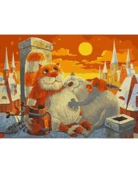 Живопись на картоне. Поздний ужин, 30х40 см