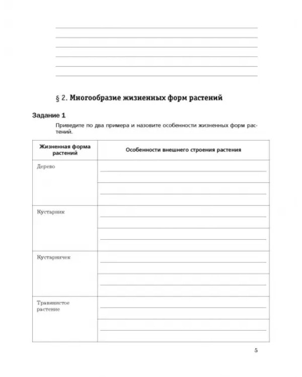 Биология. 6 класс. Рабочая тетрадь. В 2-х частях. Часть 1