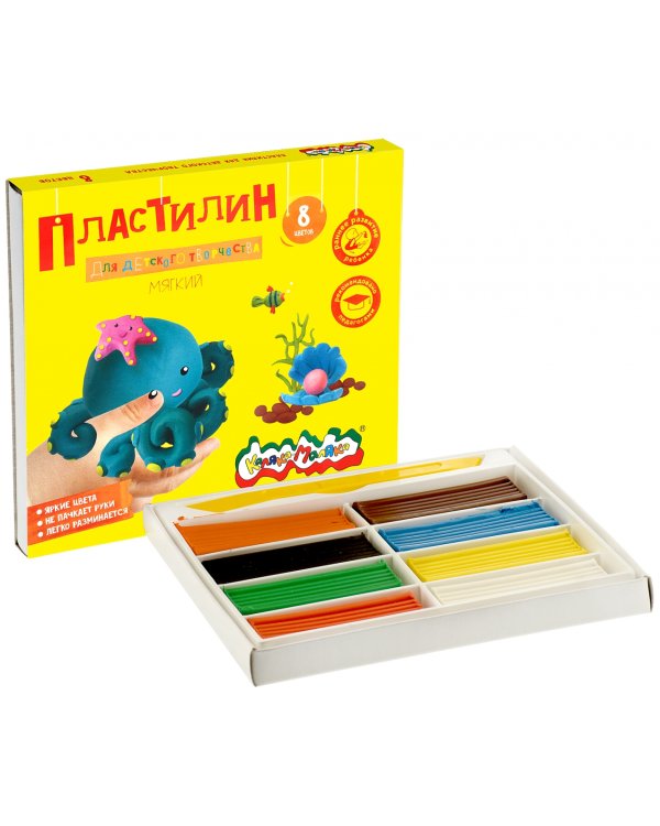 Пластилин "Каляка-Маляка", 8 цветов, 120 грамм, стек