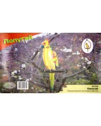 Сборная деревянная модель, цветная. Попугай