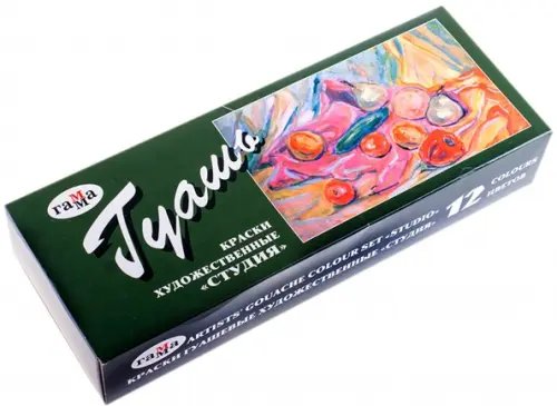 Гуашь &quot;Студия&quot;, 12 цветов по 40 мл