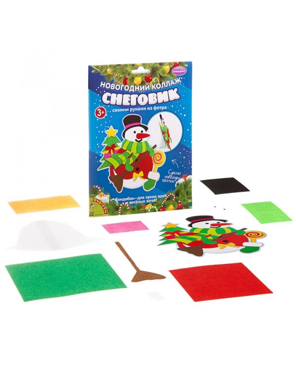 Новогодний коллаж. Снеговик