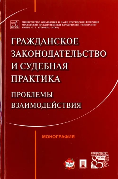 Гражданское законодательство и судебная практика. Проблемы взаимодействий. Монография Гражданское законодательство и судебная практика. Проблемы взаимодействий. Монография