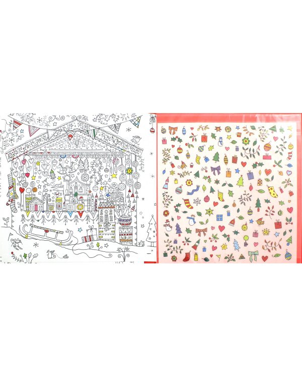 Fold-Out Christmas Market to Colour