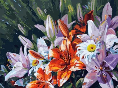 Набор для рисования по номерам. Лилии из сада', 30x40 см