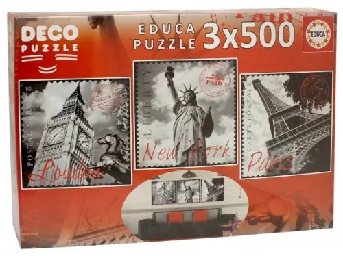 Пазл. Большие города, 3x500 деталей