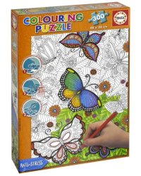 Пазл-раскраска. Бабочки, 300 элементов