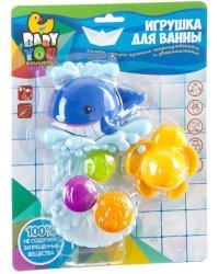 Игрушка для купания. Мельница. Кит на волнах