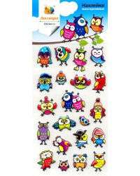 Наклейки многоразовые. Совы