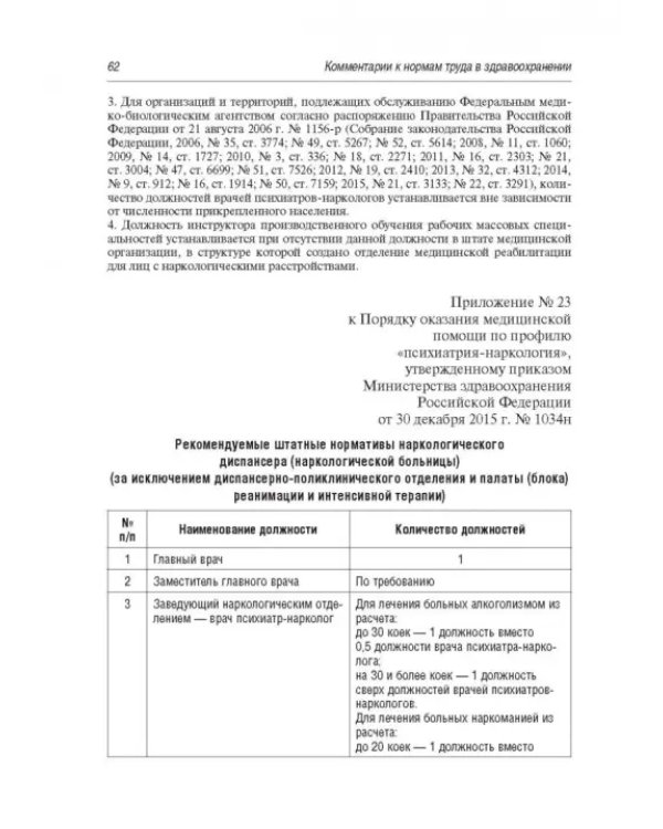 Комментарии к нормам труда в здравоохранении