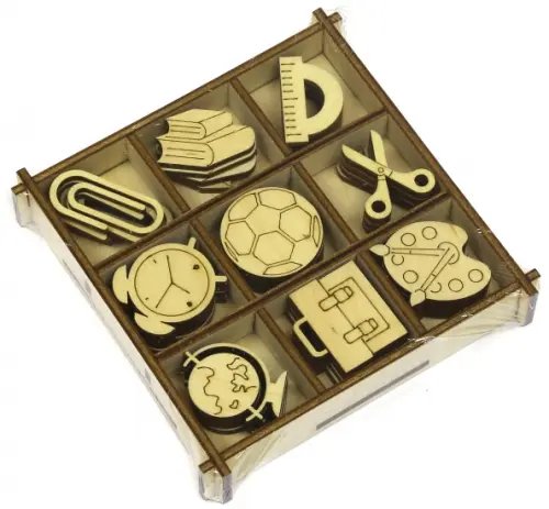 Набор украшений в коробке "Школа", 10,5х10,5 см Набор украшений в коробке "Школа", 10,5х10,5 см