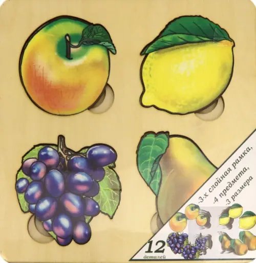 Рамка-вкладыш. Больше-меньше. Фрукты Рамка-вкладыш. Больше-меньше. Фрукты