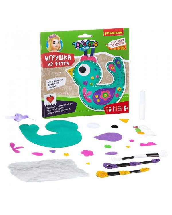 Игрушка из фетра. Птичка