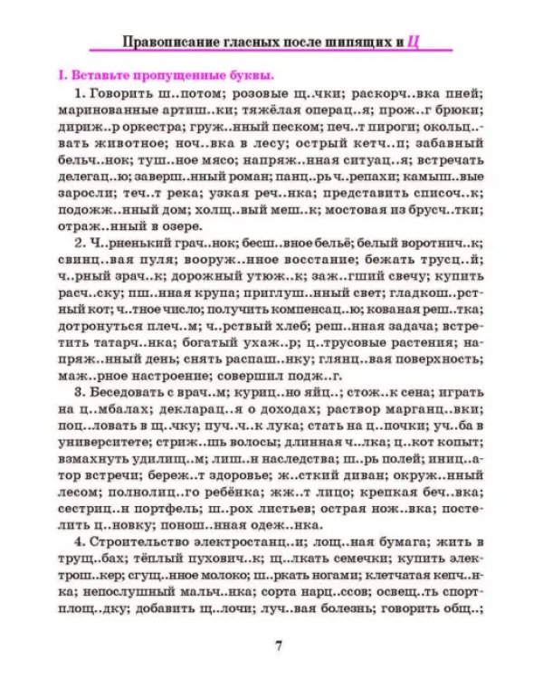 Русский язык. 7 класс. Тренажер по орфографии и пунктуации