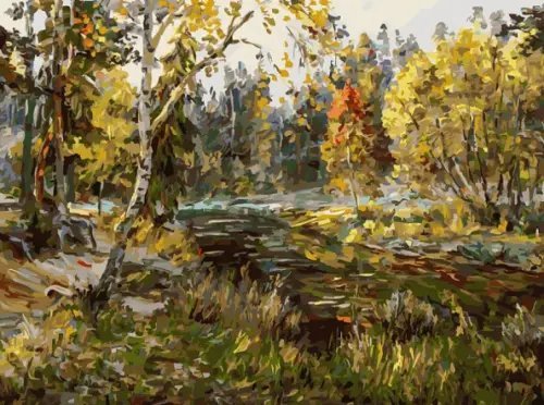 Живопись на холсте по номерам. Осенний мотив, 30x40 см Живопись на холсте по номерам. Осенний мотив, 30x40 см