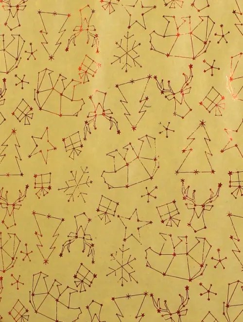 Бумага крафт &quot;Красные созвездия&quot;, 70x100 см
