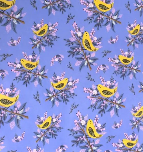 Бумага упаковочная "Птицы на синем фоне", 70x100 см Бумага упаковочная "Птицы на синем фоне", 70x100 см