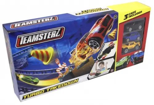 Трек с 3 машинками. Побег