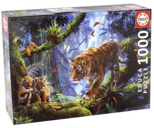 Пазл. Тигры на дереве, 1000 деталей