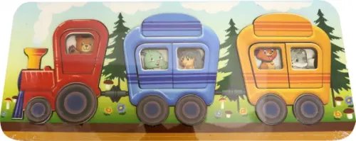 Развивающая доска. Веселый паровозик, 28 деталей