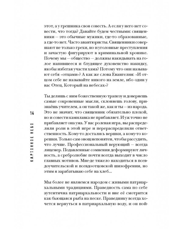 Картонное Небо. Исповедь церковного бунтаря