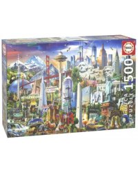 Пазл. Символы Северной Америки, 1500 деталей