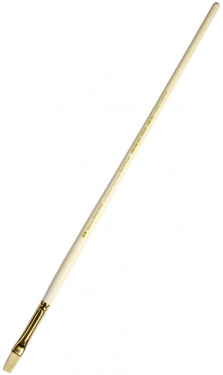 Кисть художественная, щетина отбеленная, плоская №3 Кисть художественная, щетина отбеленная, плоская №3