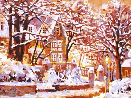 Набор для рисования по номерам. Зимняя сказка, 30x40 см Набор для рисования по номерам. Зимняя сказка, 30x40 см