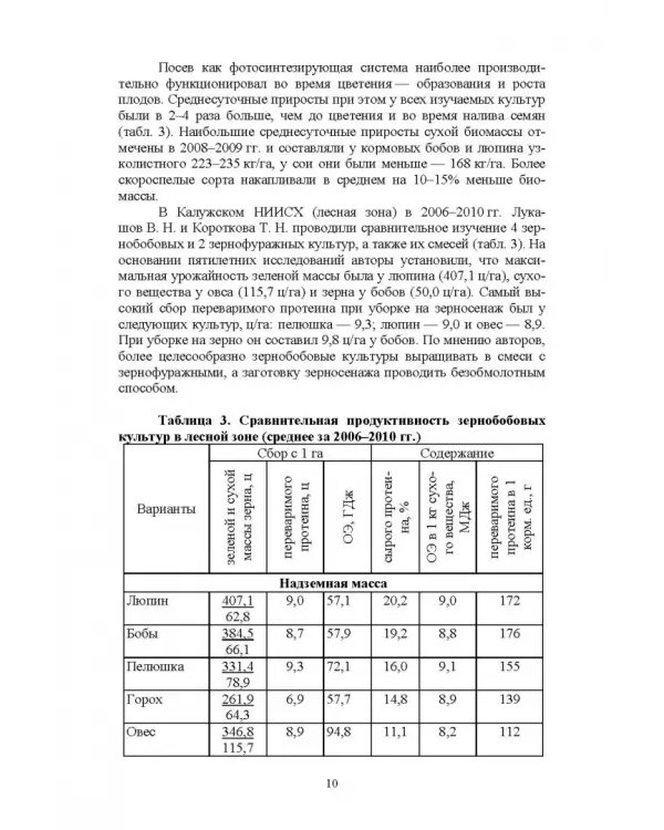 Полевые и огородные культуры России. Зернобобовые и масличные. Монография