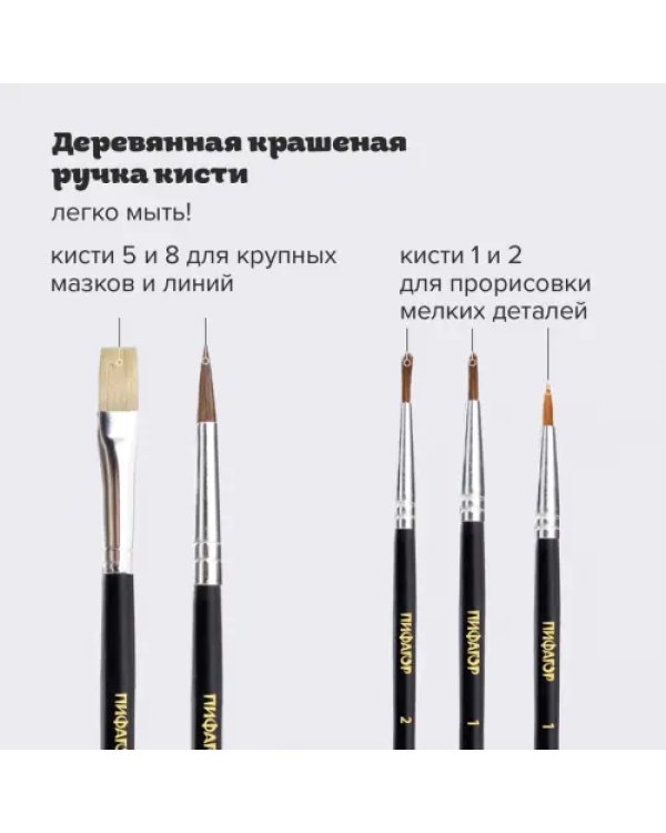 Кисти "Пифагор", 10 штук