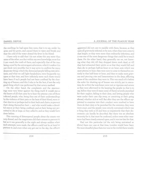 A Journal of the Plague Year and The Storm