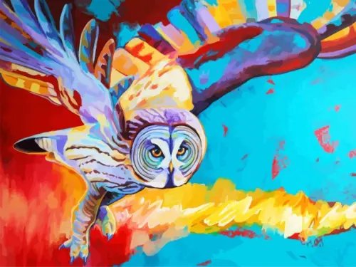 Раскраска по номерам на картоне. Полет совы, 30х40 см Раскраска по номерам на картоне. Полет совы, 30х40 см