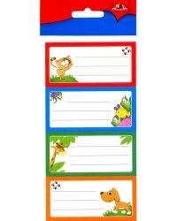 Наклейки школьные с рисунком, набор 12 штук, в ПЭТ-пакете