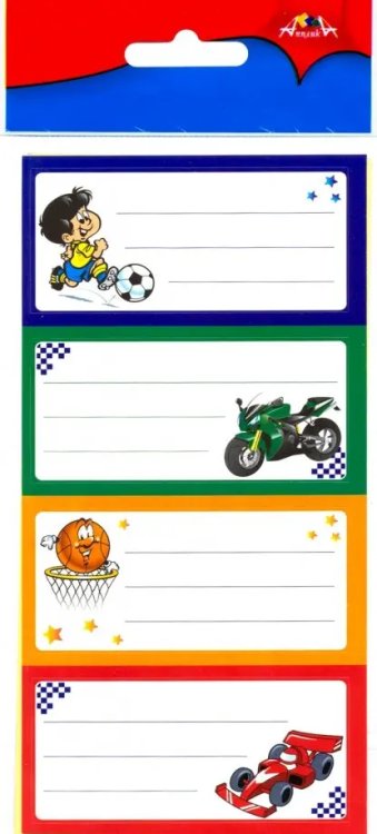 Наклейки школьные с рисунком, набор 12 штук, в ПЭТ-пакете Наклейки школьные с рисунком, набор 12 штук, в ПЭТ-пакете