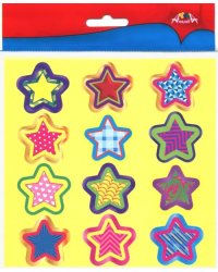 Наклейки поощрительные для школы и детского сада, набор 36 штук, в ПЭТ-пакете, "Звездочки"